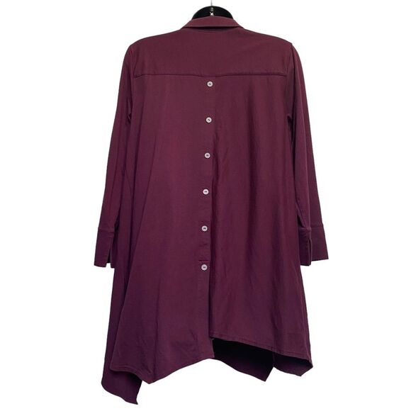 Soft Surroundings Santa Barbara Button Down Asymmetrical Hem Tunic Sz M - Picture 3 of 7